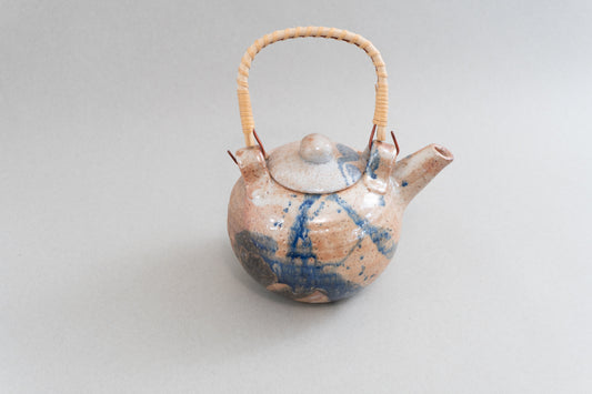 wood fired glazed teapot