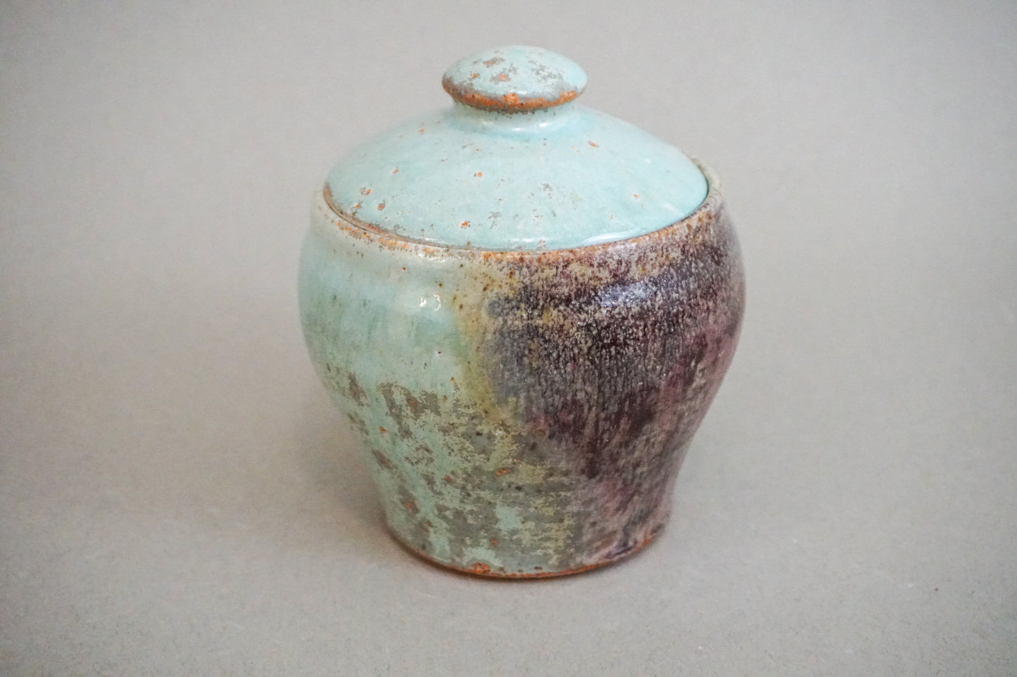 glazed lidded jar