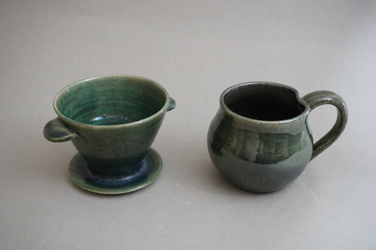 large green glazed mug